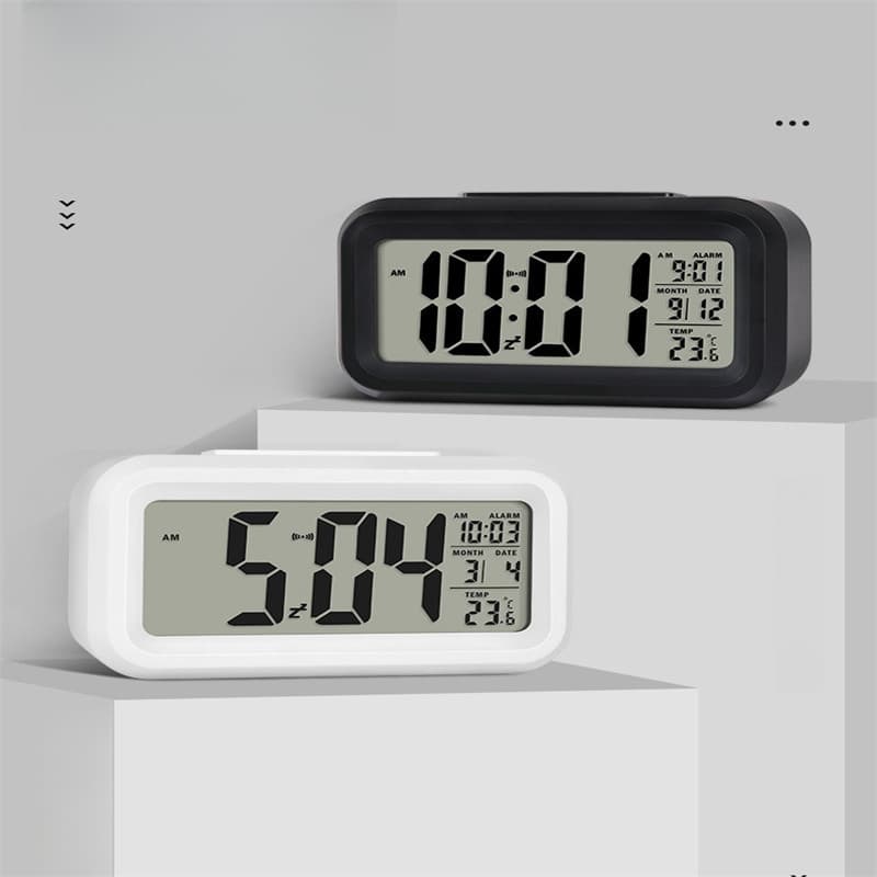 Relógio de Mesa Portátil Digital Despertador Led Lcd Brilha Escuro