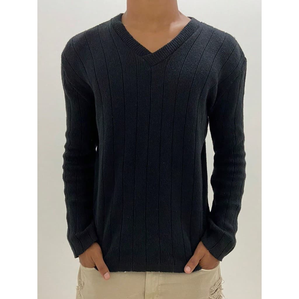 BLUZA GOLA V TRICO/SUETER BASICO/BLUSA  MASCULINA/BLUSA INVERNO