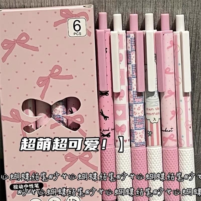 Caneta De Prensagem De Borboleta Rosa Preta , Pincel De Secagem Rápida Gel , Papelaria Criativa , Prêmios De Presente ,
