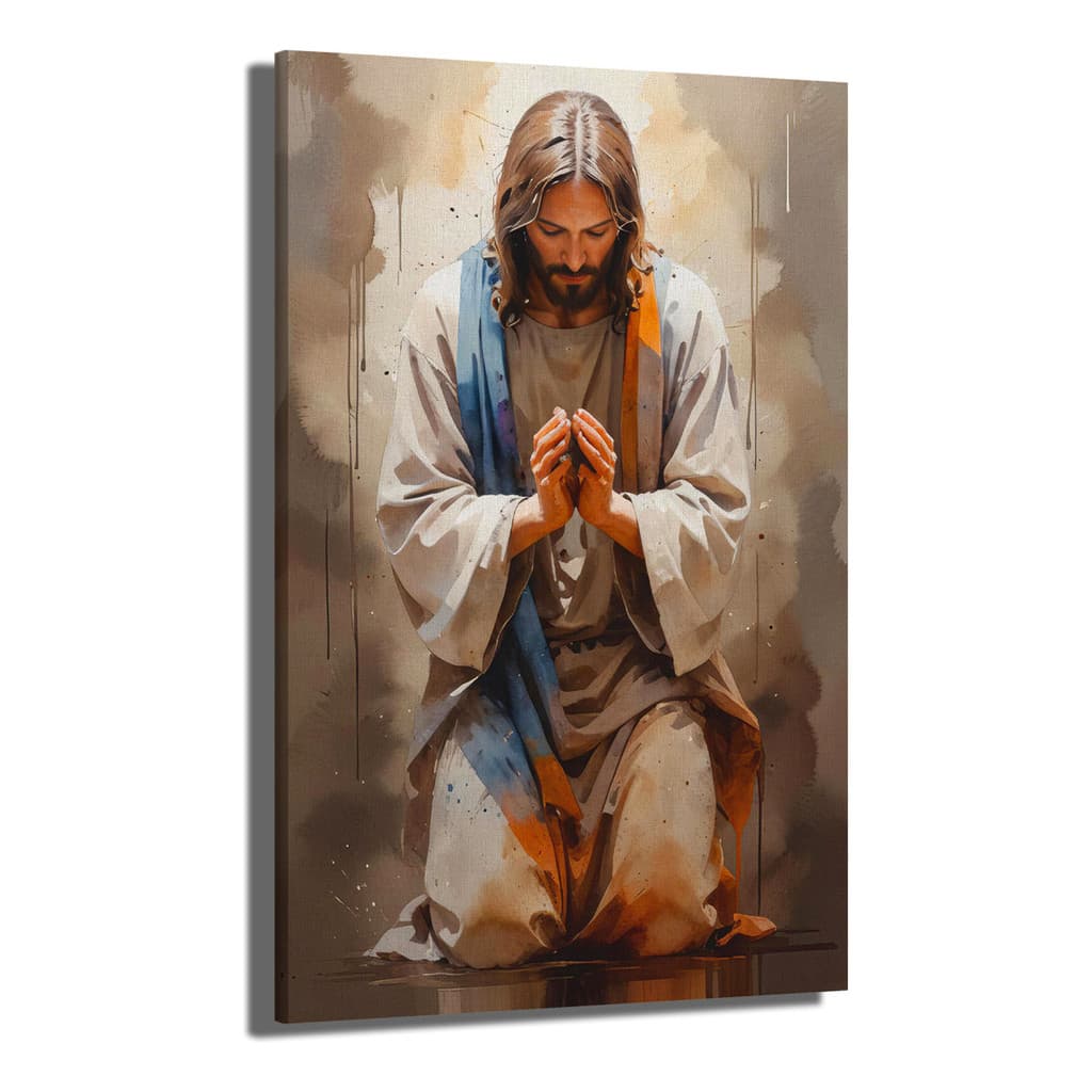 Quadro Decorativo Grande Jesus Cristo Sagrado Orando Arte Sacr Mosaico Sala Quarto Cozinha Escritório