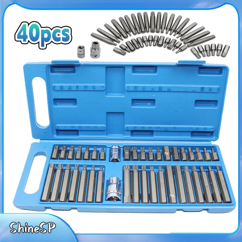 Kit 40 Peças Jogo De Chaves Torx Multidentada E Hexagonal  Alta qualidade