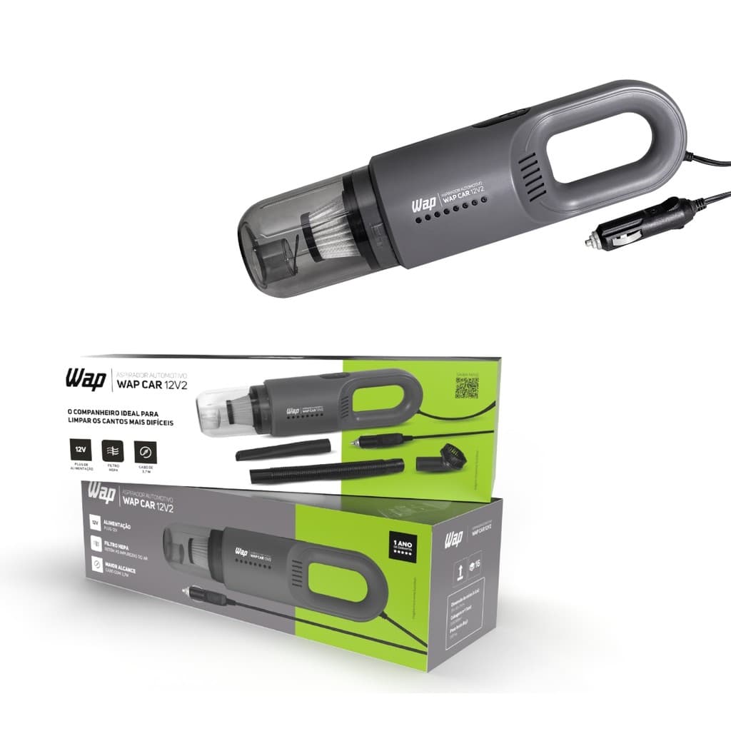 Aspirador de Pó Wap Car 12v2 sem Fio Portatil Rápido