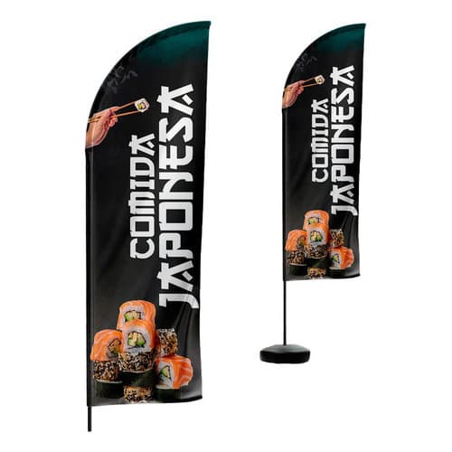 Wind Banner Comida Japonesa 2.5 Metros Dupla Face Só Tecido