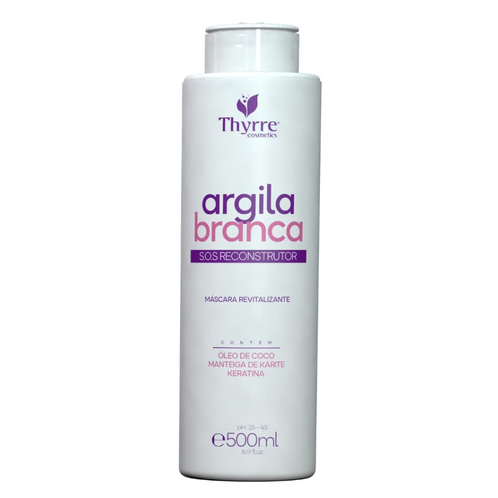 Mascara Argila Branca 500g S.O.S Tratamento Anti-Emborrachamento Profissional Thyrre Cosmetics