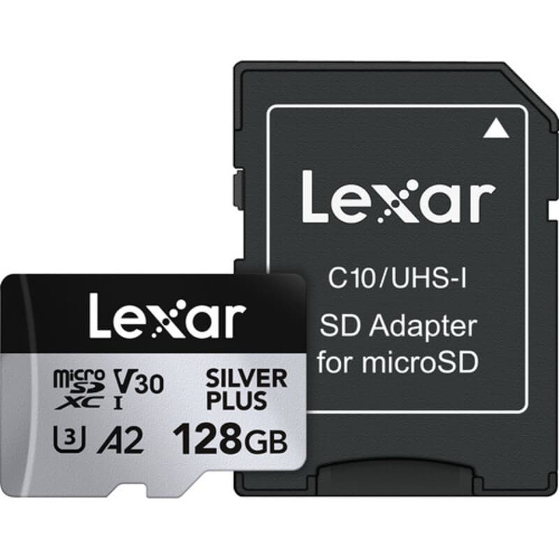 CARTÃO MEMÓRIA LEXAR MICRO SD XC 128GB 205MB/S UHS-I V30 SILVER PLUS LMSSIPL128G-BNANU