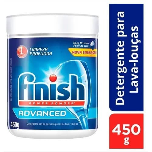 Finish Detergente LAVA LOUÇAS Em Pó 450g Limpeza Profunda