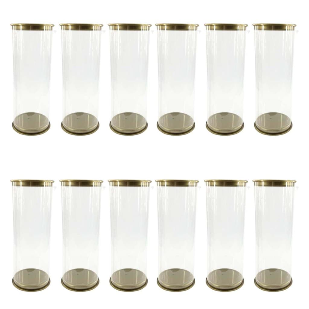 Caixa 12 Tubo Lata Pet 6 X 16 Tampa Bronze Lembrancinha