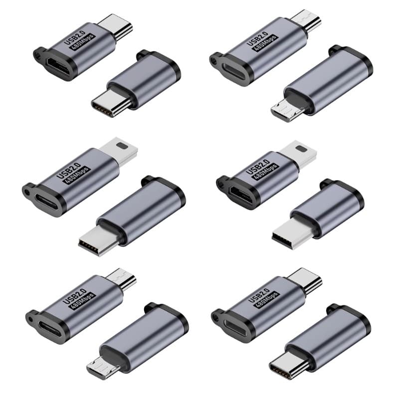 UTAKEE 2 Peças Conversor USB Para Tipo C Adaptadores Opcionais Fácil Compatibilidade De Dispositivos E Transferência Ráp