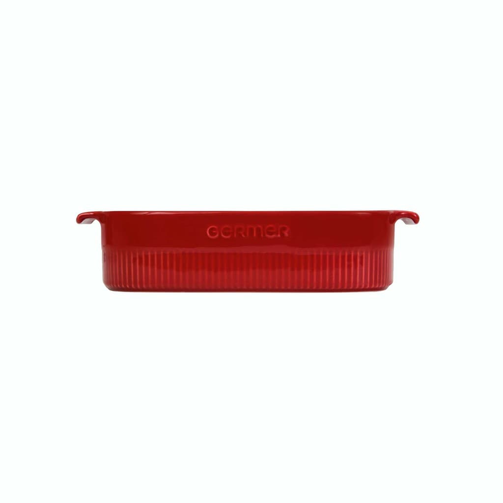 Travessa Refratária Retangular em Porcelana Vermelha 30x21x6,5cm Germer