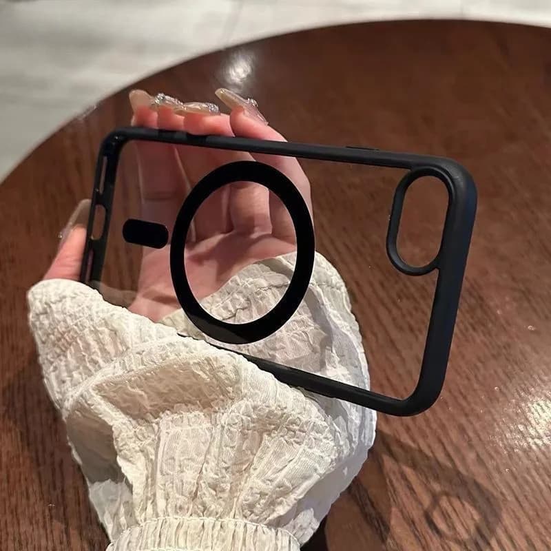 Para iPhone 16e 2025 Magsafe Caso Magnético Transparente Acrílico Capa 5G 16e Carregamento Sem Fio Casos À Prova De Choq