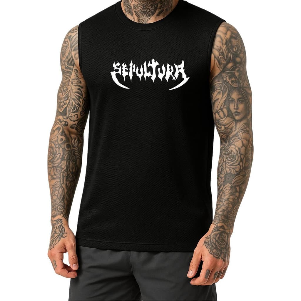 Regata Machão Sepultura Dry Fit Banda Rock Metal Camiseta