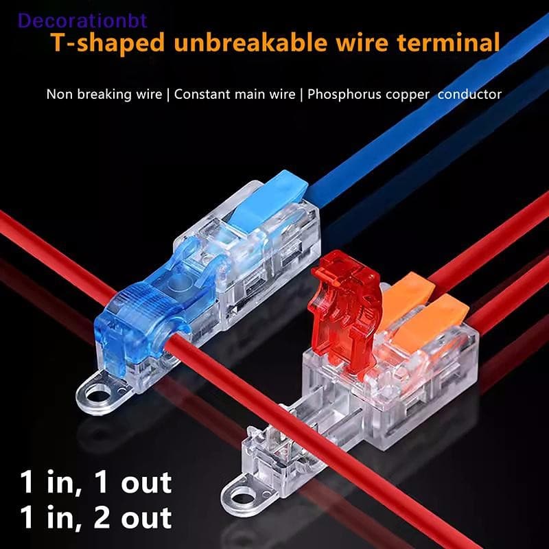 Decorationbt 10 Peças Conector De Fiação Livre Tipo T Com Furo De Fixação Caixa De Junção De Emenda Rápida Fio De Alavan