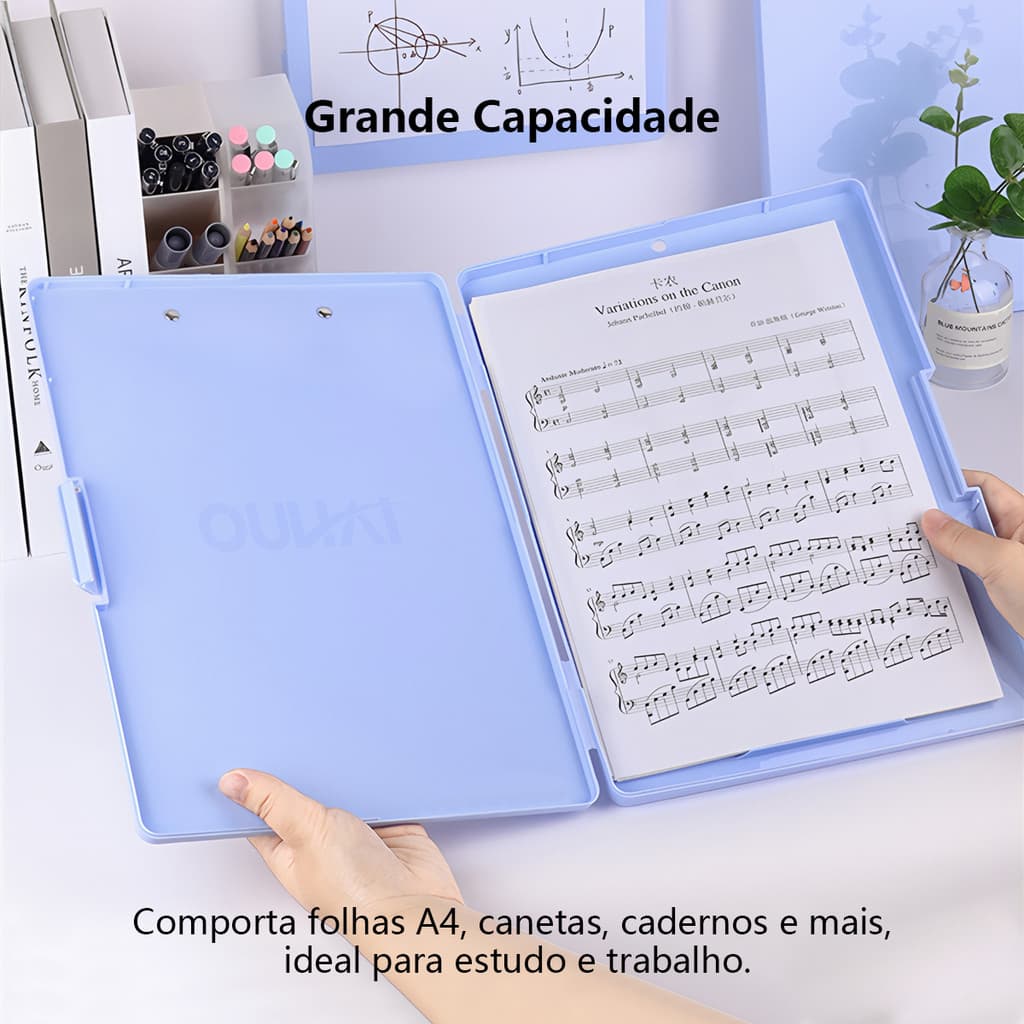 Caixa De Arquivo A4 Multi-Função Pasta Prancheta Com Armazenamento Pasta De Prancheta De Abertura
