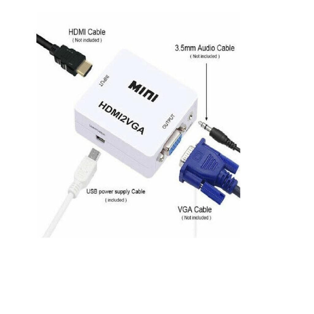 Mini Conversor Hd Vídeo Hdmi X Vga Hdmi Para Vga