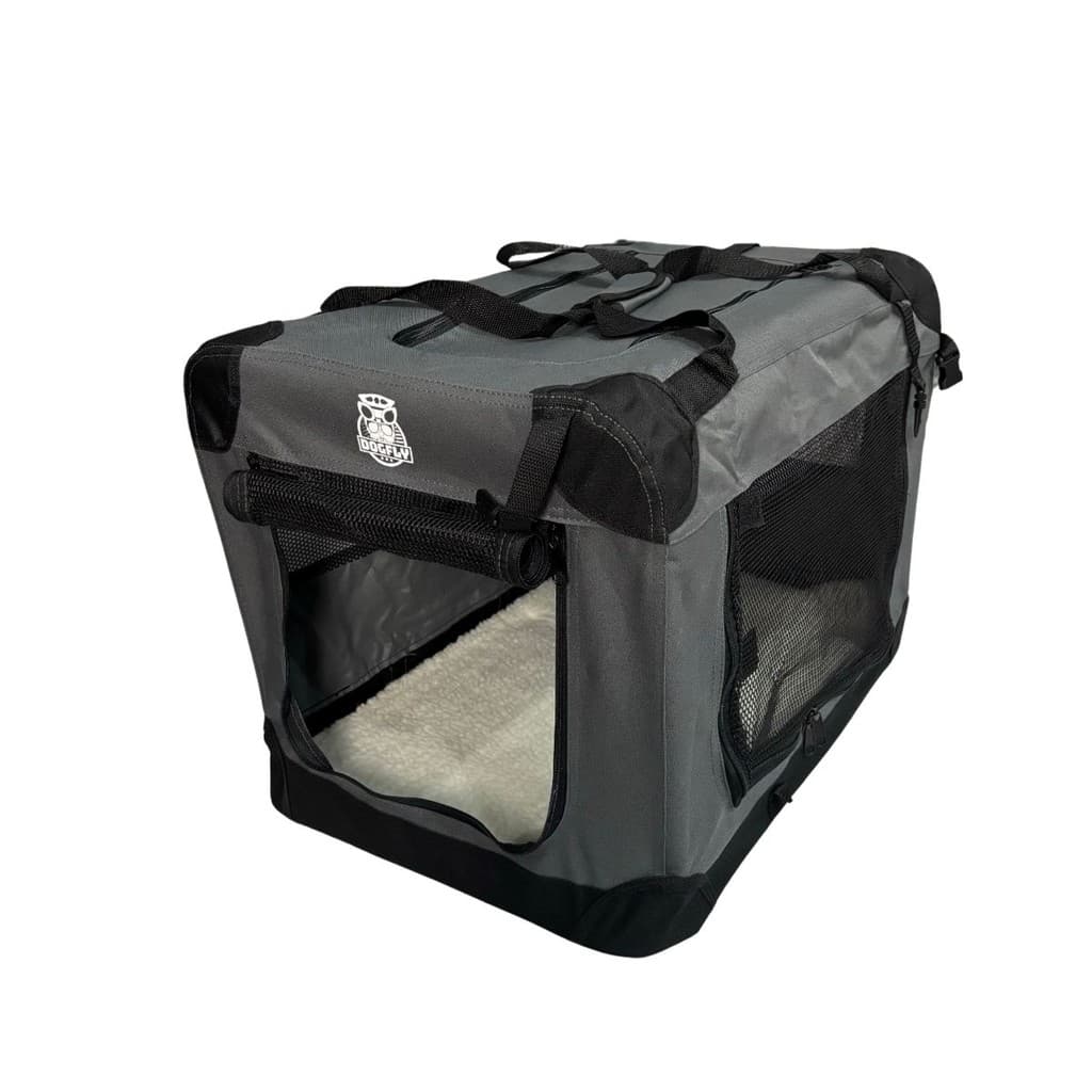 Casinha De Transporte Pet Dobrável Dogfly Carry On 3xg Cinza