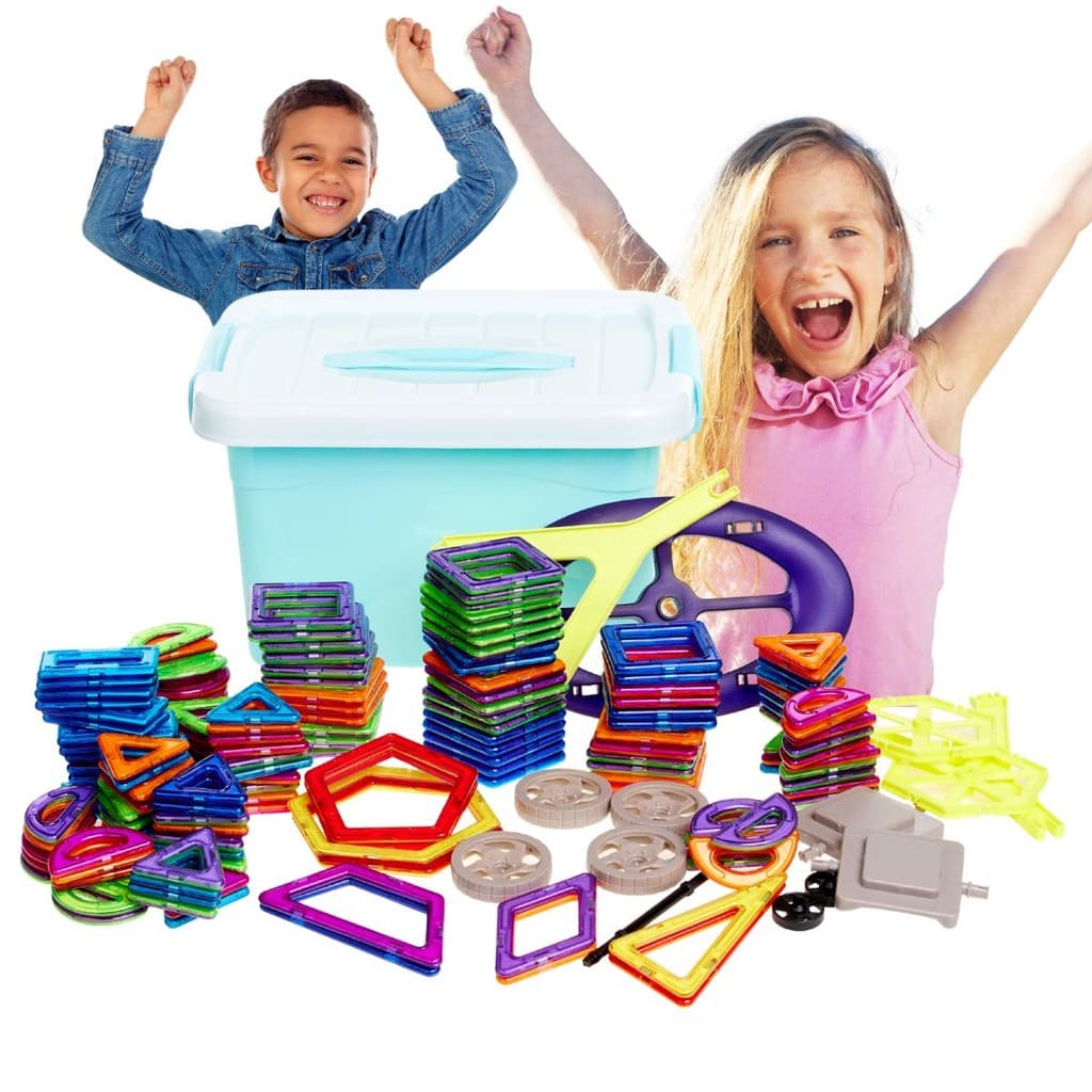 Brinquedo de Montar Blocos Magnéticos Educativo 180 Peças