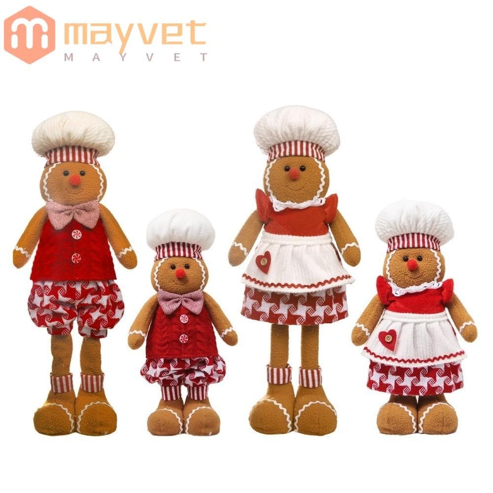 MAYVET Chef Hat Gingerbread Man , Decoração De Árvore De Natal Boneca Telescópica