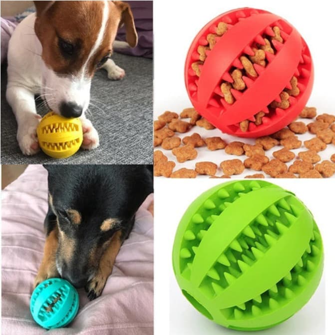 Bola Multifuncional Escova Mordedor Porta Petisco Pet Ball Bolinha