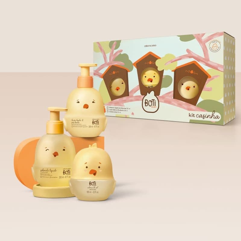 Presente Boti Baby Casinha (3 itens) seguro para os primeiros dias do bebê de O Boticário