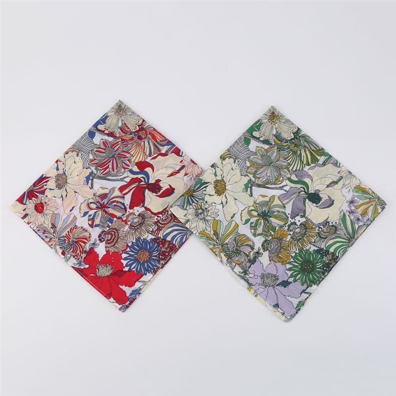 3 Pçs 45x45cm Quadrado Algodão Vintage Flor Impresso Senhora Lenço Feminino Rosto Toalha De Mão Festa De Casamento Guard