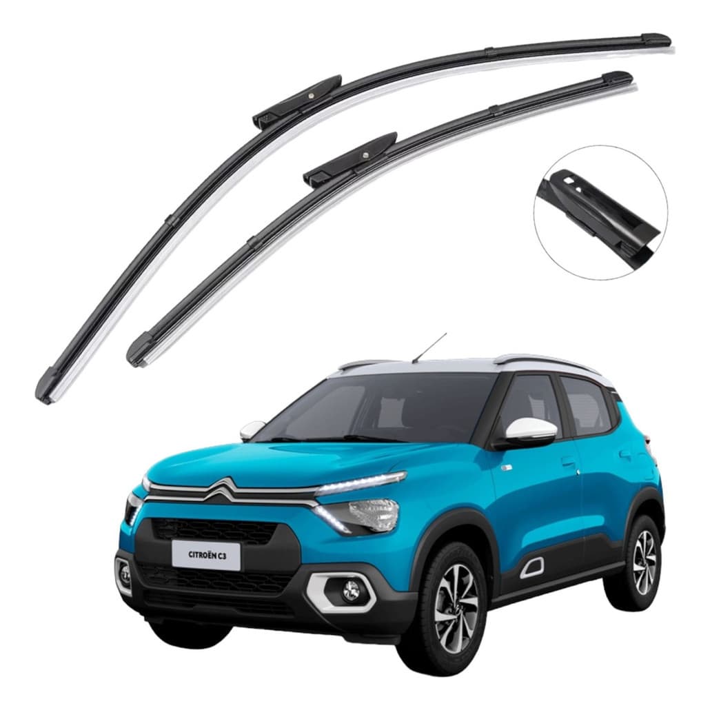 Par Palhetas Limpador Parabrisa Silicone Citroen C3 2023 À 2024