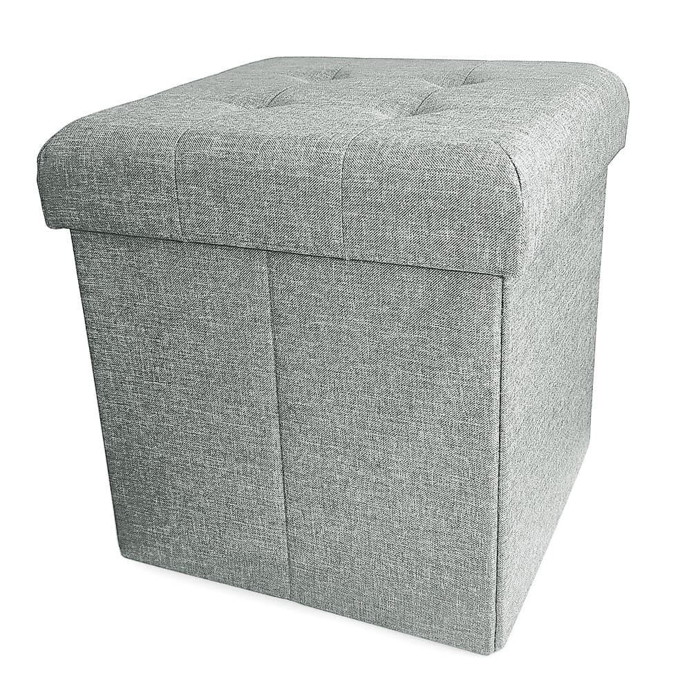 Puff Guarda Volume em Madeira/Tecido Decorativo 40x38cm