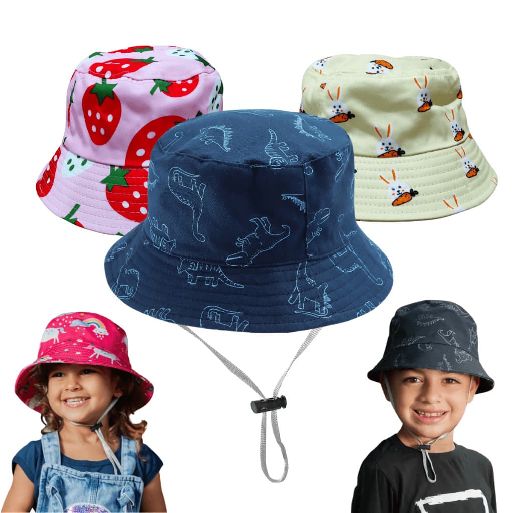 Chapéu de praia Infantil UV Bucket Infantil Chapéu de praia masculino feminino com Cordinha