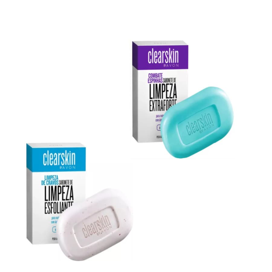 Kit Clearskin Sabonete Facial Em Barra Esfoliante + Sabonete me Barra Limpeza Extra Forte