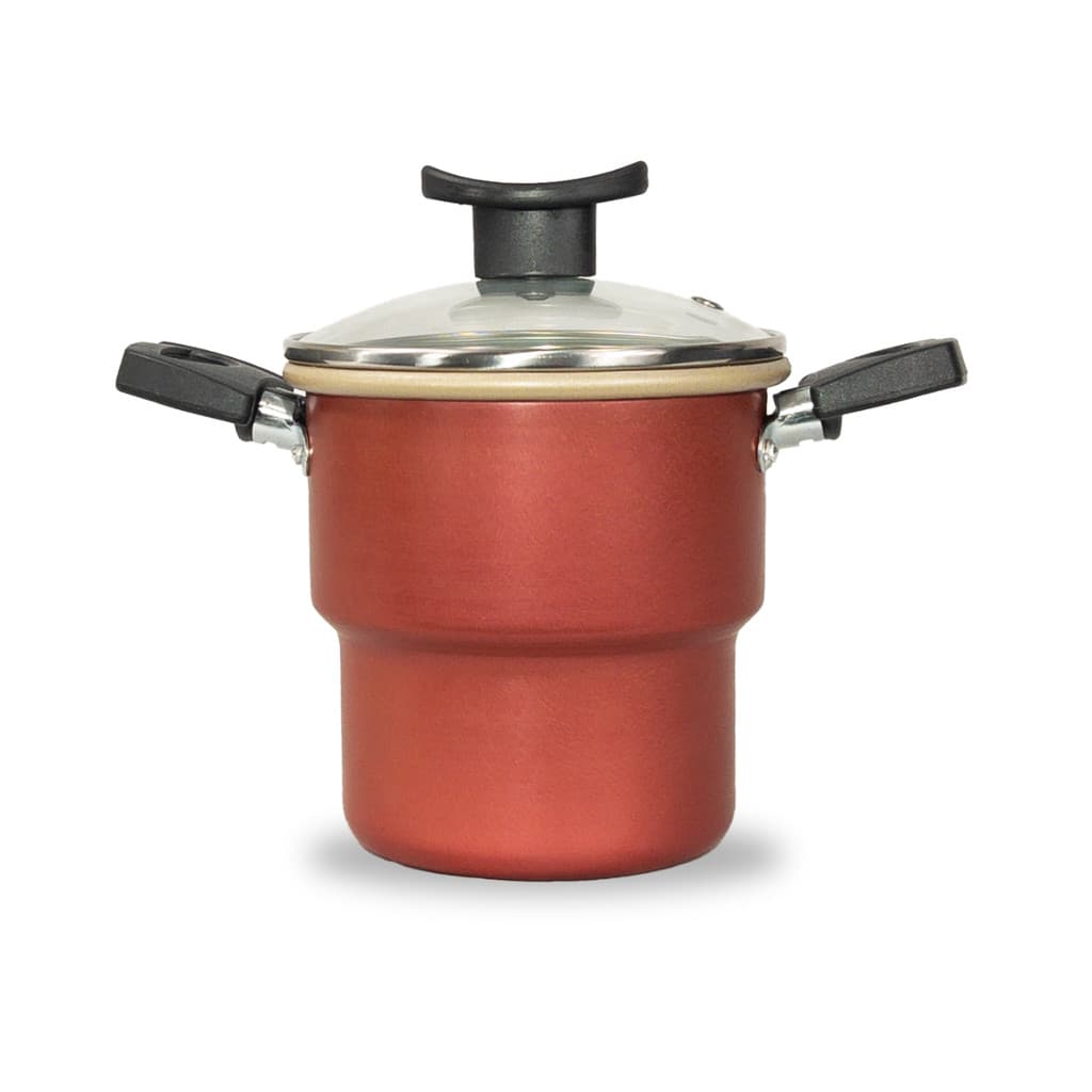 Cuscuzeiro 16cm Antiaderente Teflon Com Tampa De Vidro
