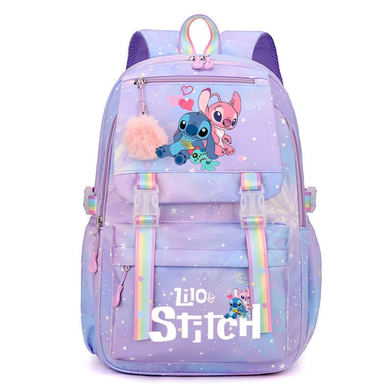 Disney Lilo E Stitch Mochila Feminina Meninos Meninas Bookbag Saco Estudante Adolescente Crianças