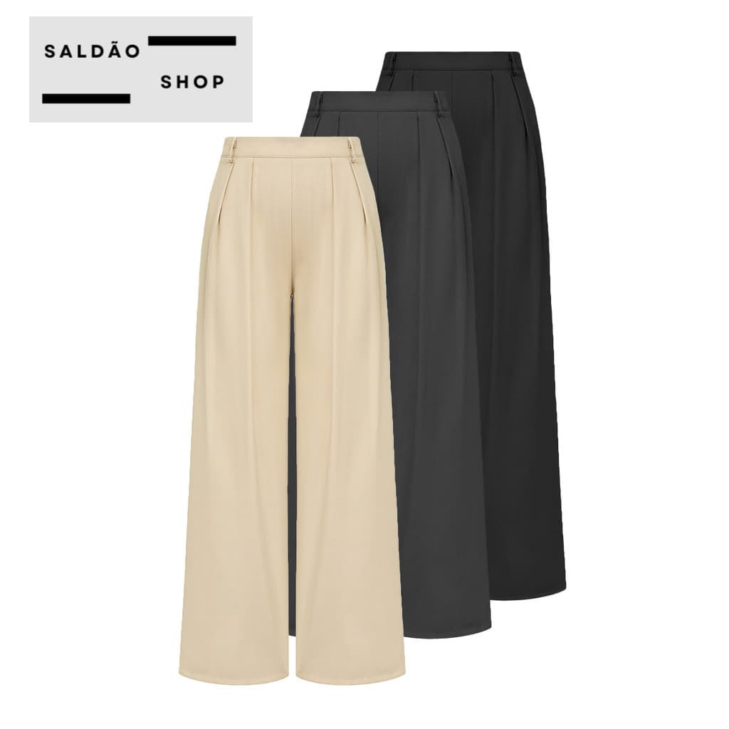 Calça Plissada Elegante para Mulheres CAL74153 (Multicolorido)