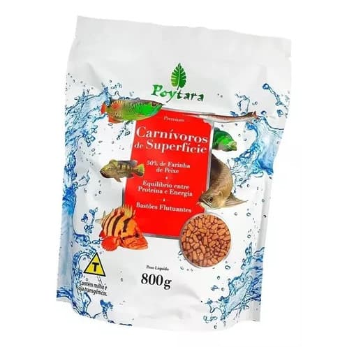 Ração Carnívoros de Superfície 800g - Poytara
