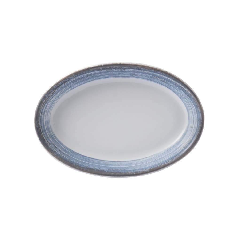Travessa Rasa Oval 17cm Porcelana Schmidt - Dec. Esfera Azul Celeste 2414