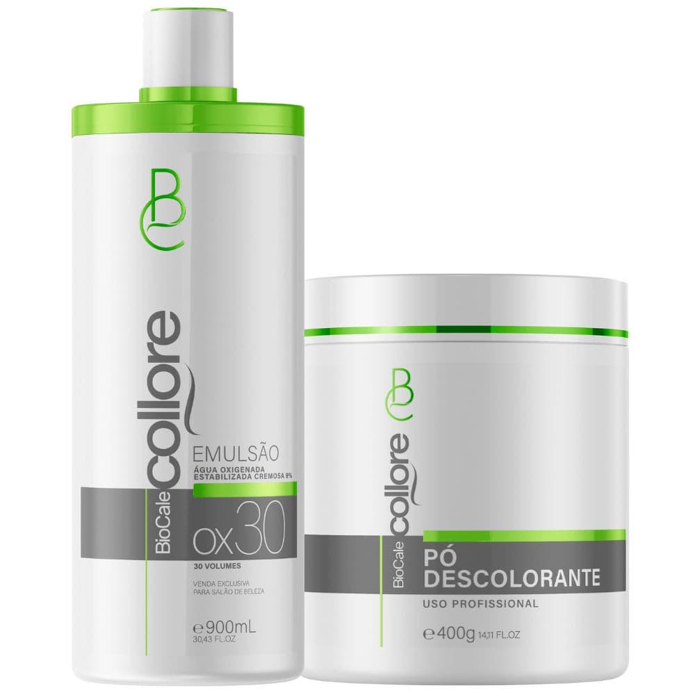 Biocale - Kit Pó Descolorante + Loção Reveladora 30 Vol
