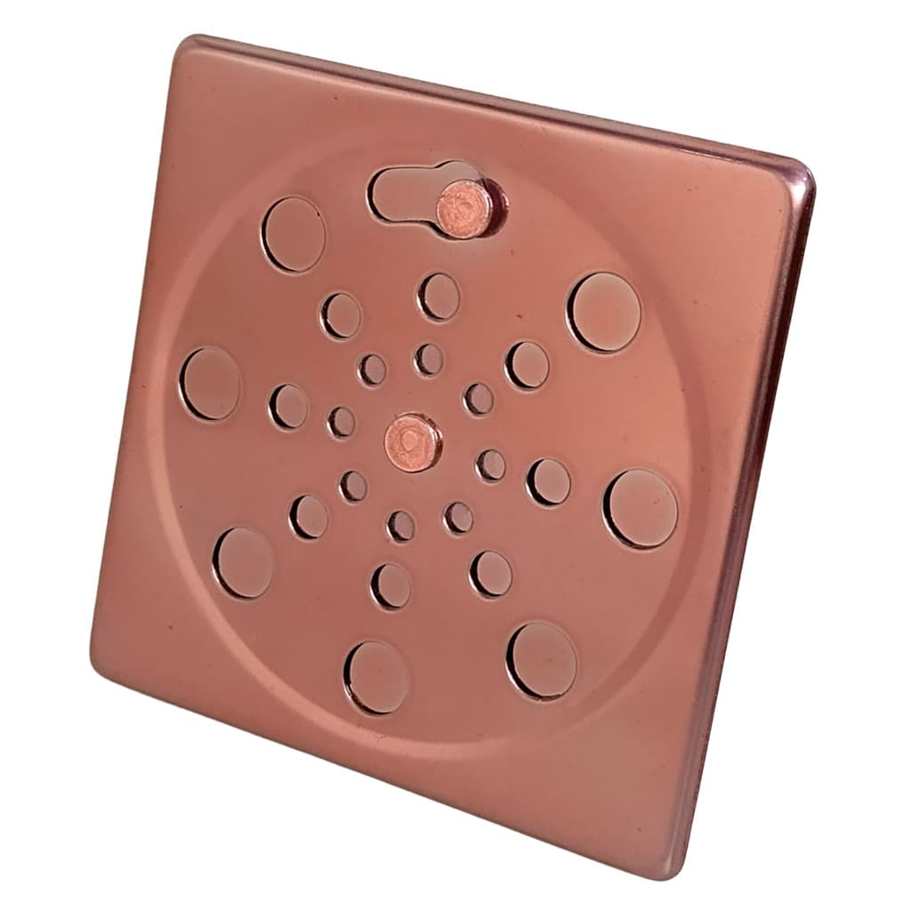 Tampa P/ Ralo Grelha Quadrado 10cm Abre/ Fecha Anti-Inseto Anti-Odor Banheiro Lavabo Chão - ROSE
