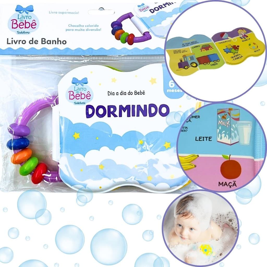 Promoção Livro de Banho P/ Bebês Dia a Dia do Bebê Dormindo Ajuda No Contraste Impermeável Todolivro