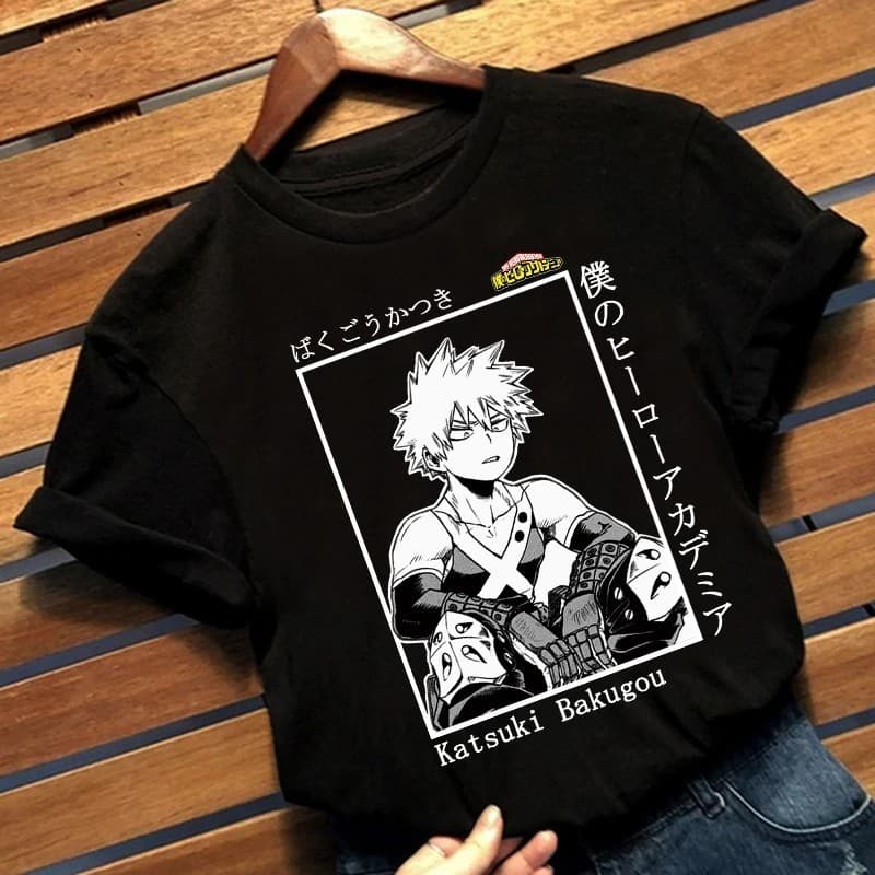 Camiseta Stretwear Unisex  Estampa Personalizada Anime  Boku no Hero Katsuki Bakugou Envio Imediato