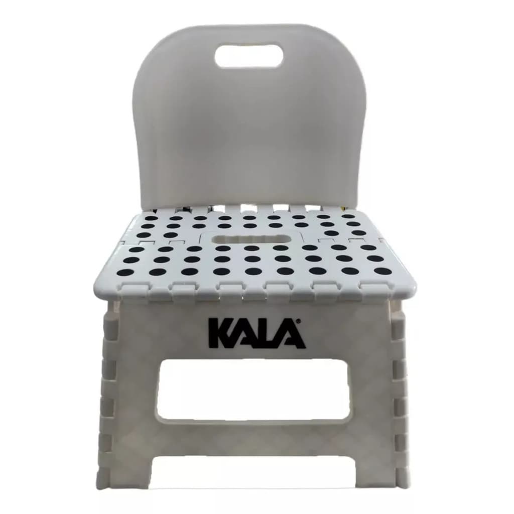 Banqueta Banco Com Encosto Dobrável Cor Branco 22cm - Kala