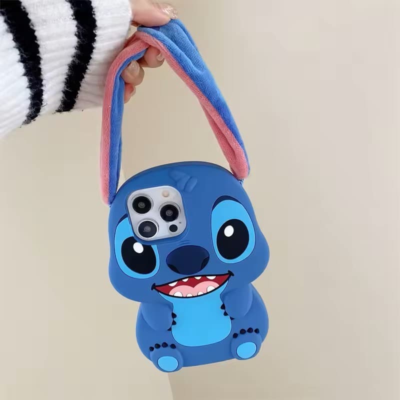 Capinha Stitch 3D com Orelhas para Android Silicone
