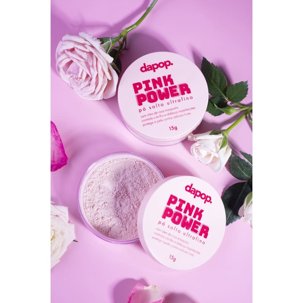 Pó Solto Ultrafino Rosa Mosqueta Pink Power 15g - Dapop