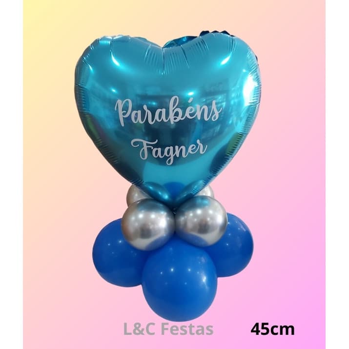 Balão de Coração Personalizado de mesa