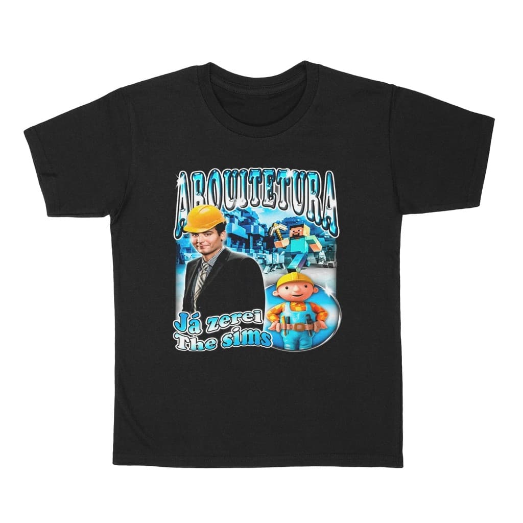 Camiseta Unissex Faculdade Arquitetura Já Zerei The Sims Minecraft Meme 100% Algodão