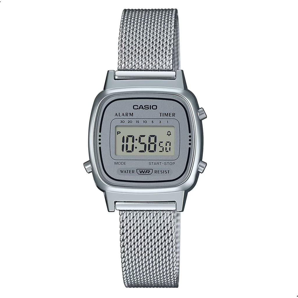 Relógio de Pulso Feminino Casio Digital Vintage  LA670WEM-7DF Relógio Digital Feminino Pequeno