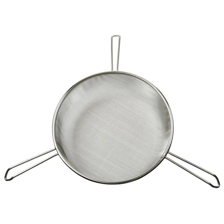 Peneira aço Inox para mel malha 25 com 3 apoios Apicultura