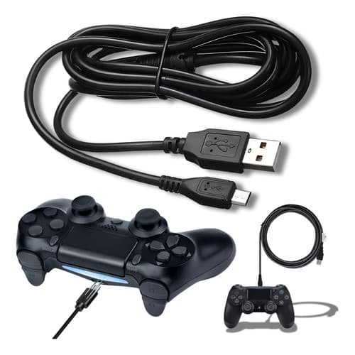 Cabo Carregador Para Controle Ps4 V8 Compatível Usb Carregamento Rápido