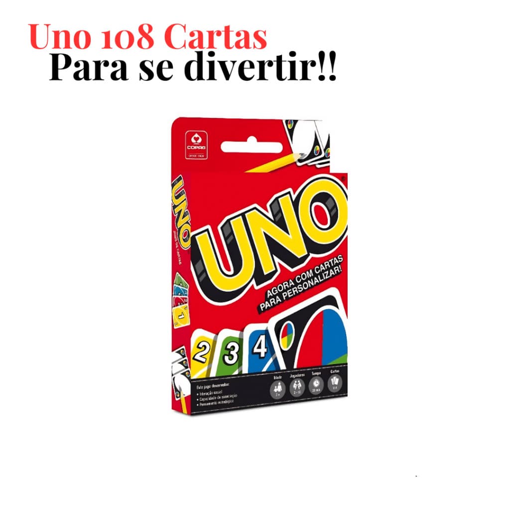 Jogo Uno Edição com 108 Cartas Clássicas
