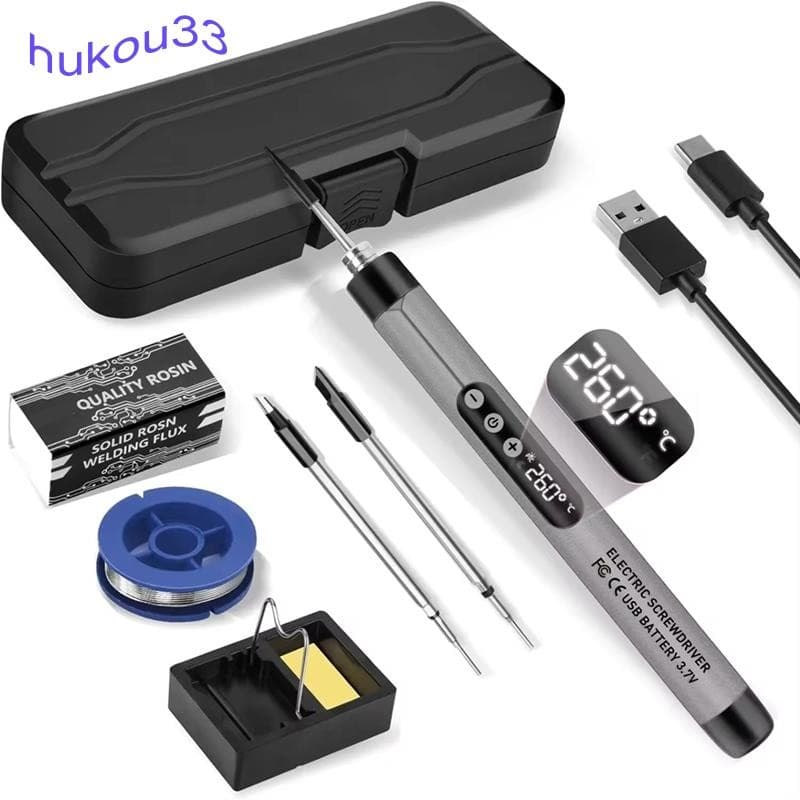Mini Kit De Ferro De Solda Sem Fio USB Portátil Com Temperatura Ajustável LCD