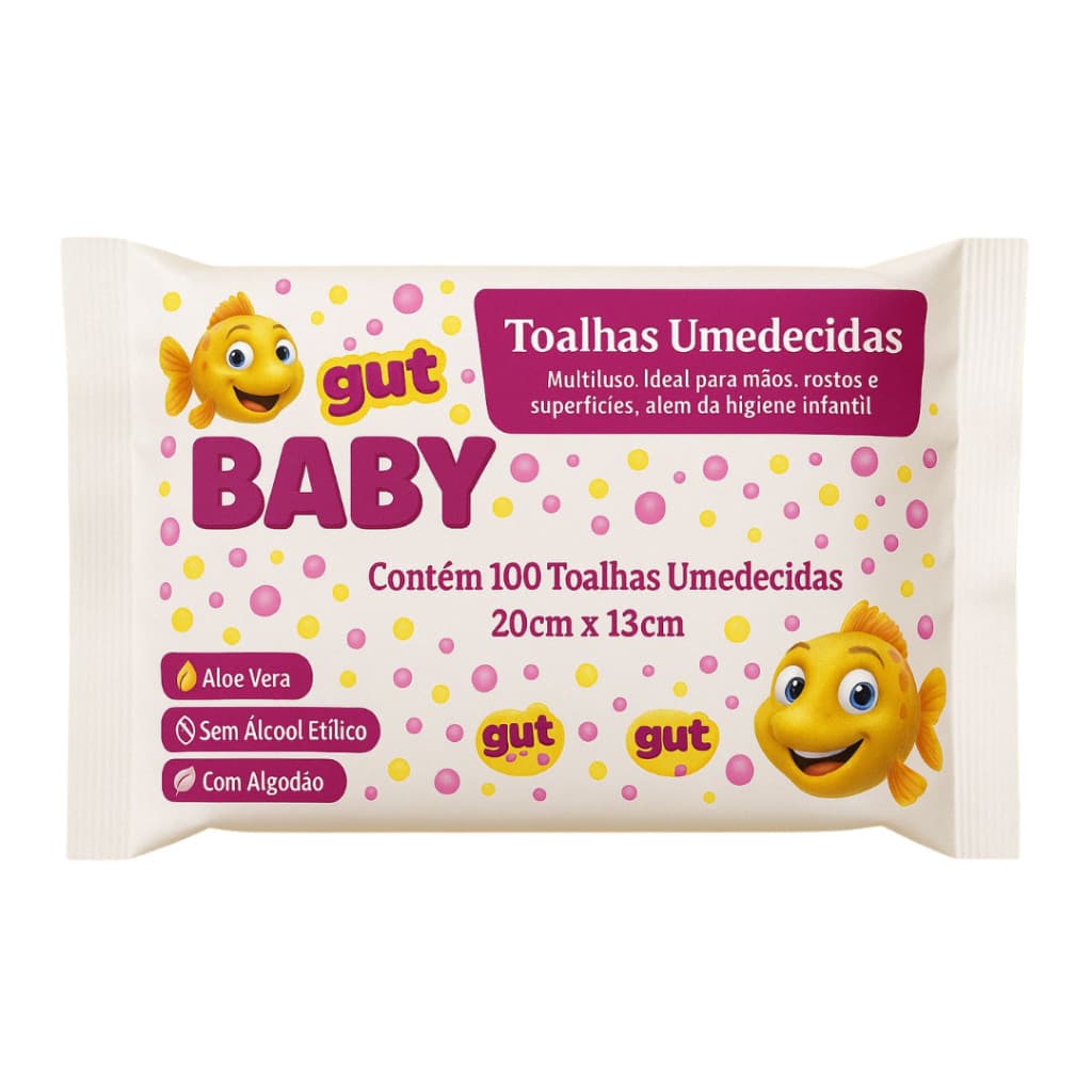 Lenço Umedecido Gut Baby Pacote Econômico 100un Sem Álcool