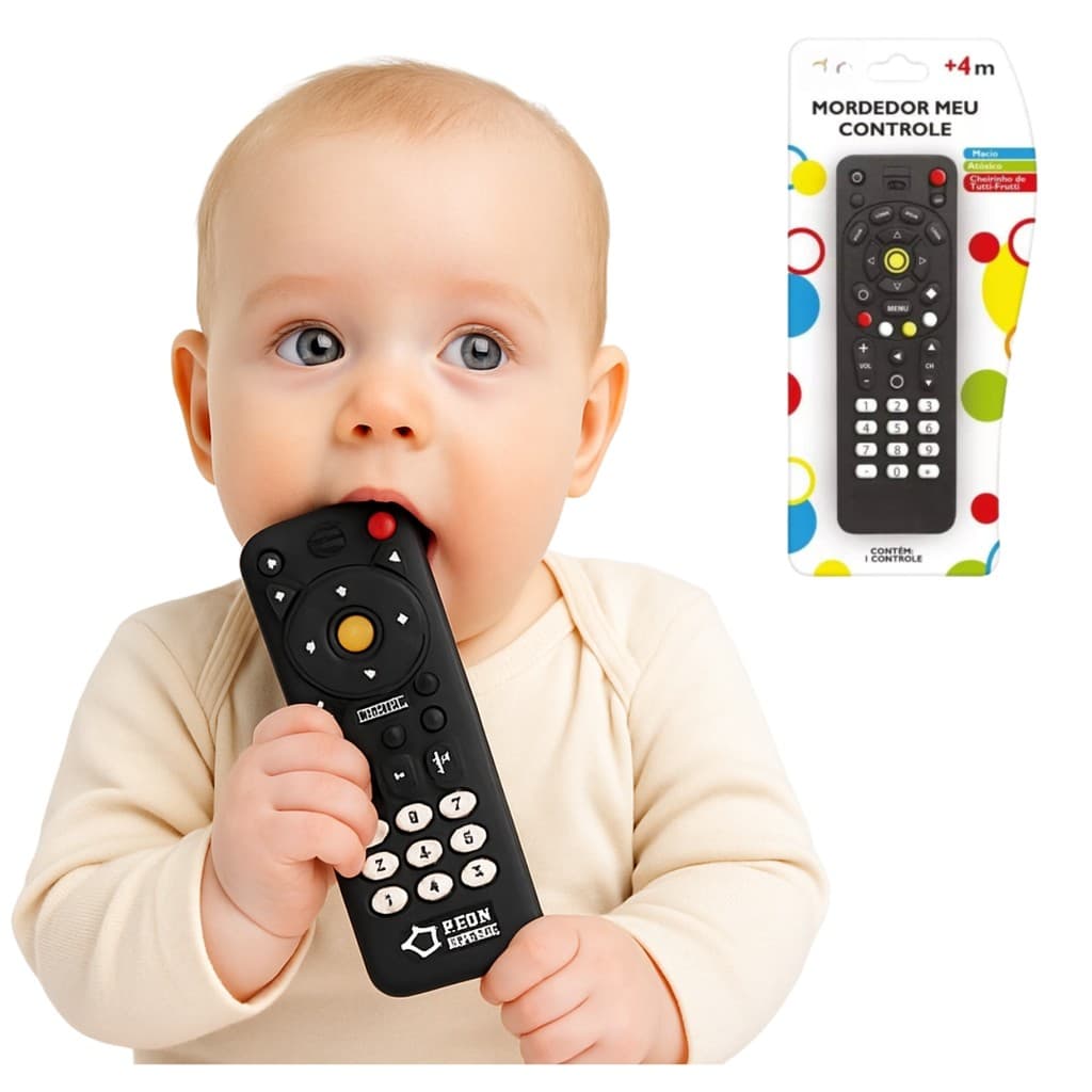 Mordedor Controle Remoto Vinil Para Bebês Curiosos Chamativo