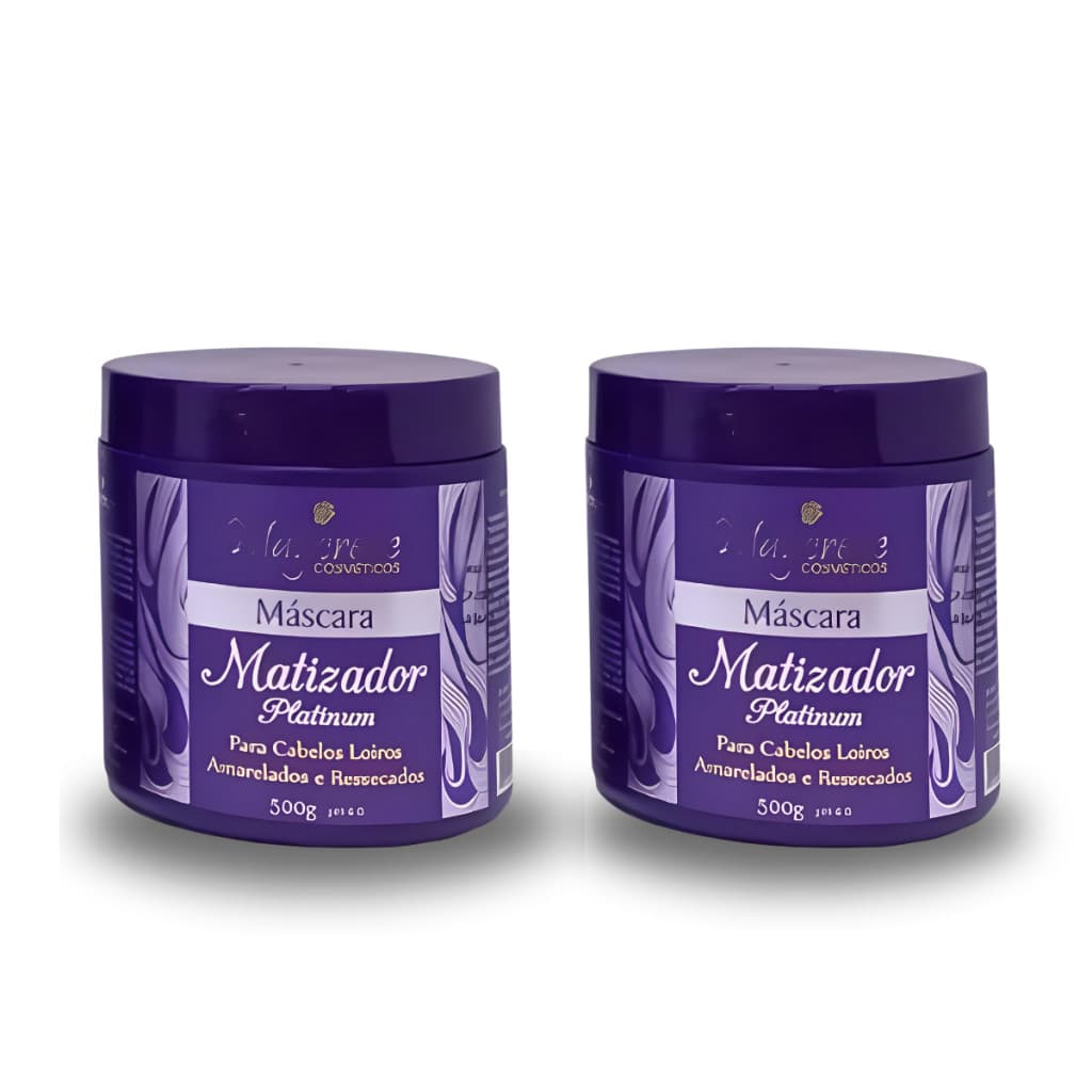 Kit 2 Unidades Máscara Matizadora Platinum 500g Maycrene Para Cabelos Loiros e Dourados